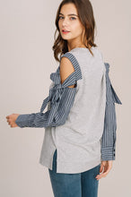 Load image into Gallery viewer, Striped Cold-Shoulder Sleeve Top
