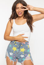 Load image into Gallery viewer, Distressed Star Denim Shorts
