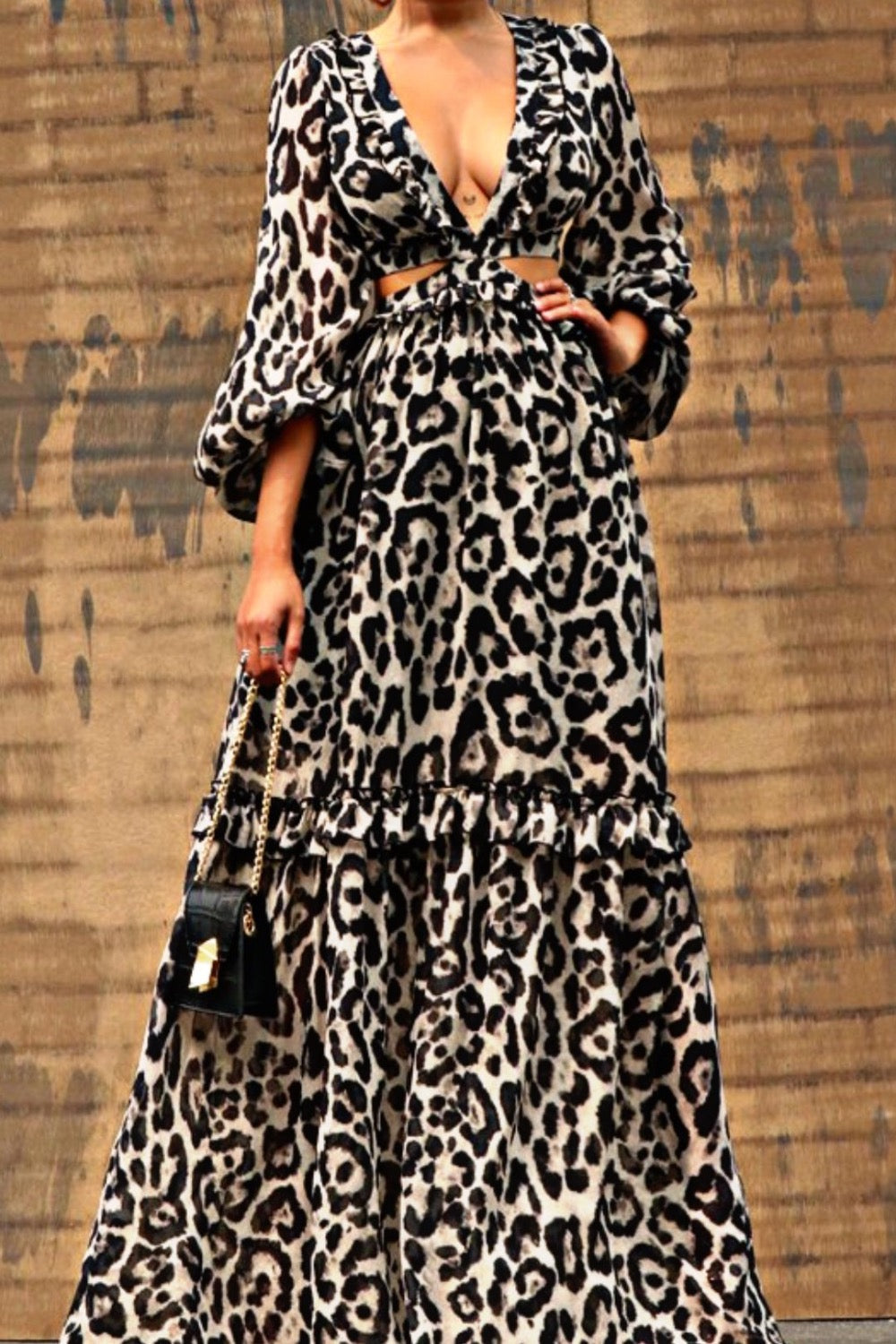 Leopard Woven Maxi Dress