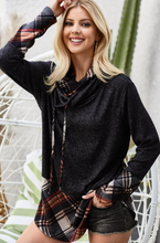 Load image into Gallery viewer, Plaid Cowl Neck Sweater

