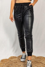 Load image into Gallery viewer, High Rise Faux Leather Joggers
