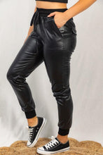 Load image into Gallery viewer, High Rise Faux Leather Joggers
